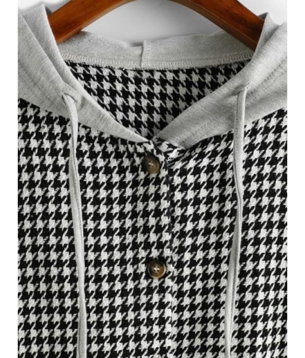 Houndstooth Button Up Combo Jacket Houndstooth Button Up Combo Jacket