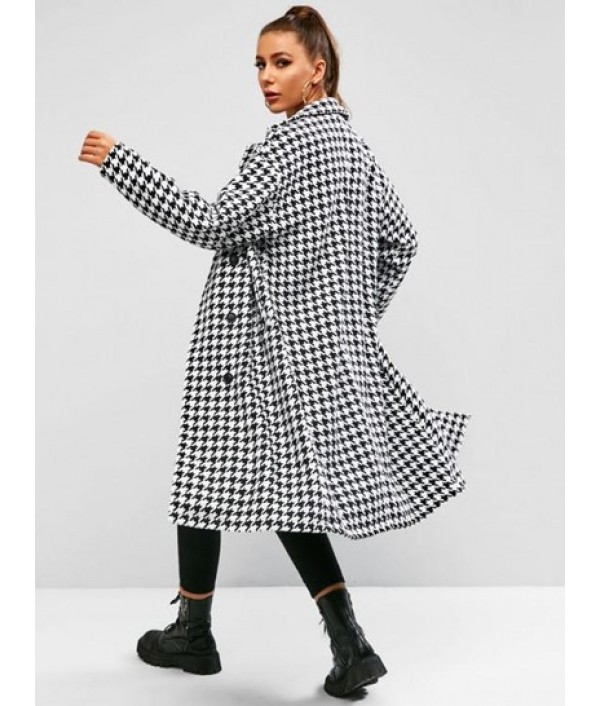 Houndstooth Long Coat Houndstooth Long Coat