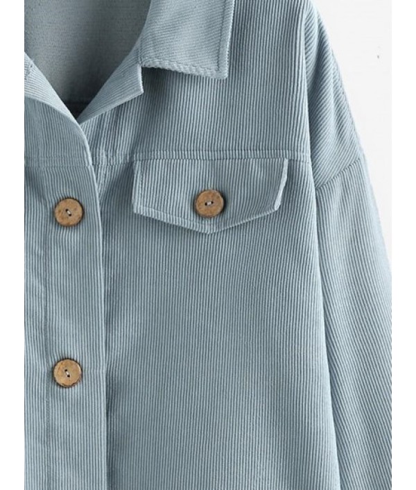 Corduroy Button Up Flap Detail Jacket