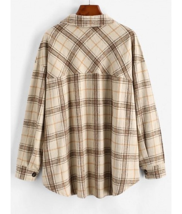 Boyish Checked Wool Blend Coat Boyish Checked Wool Blend Coat
