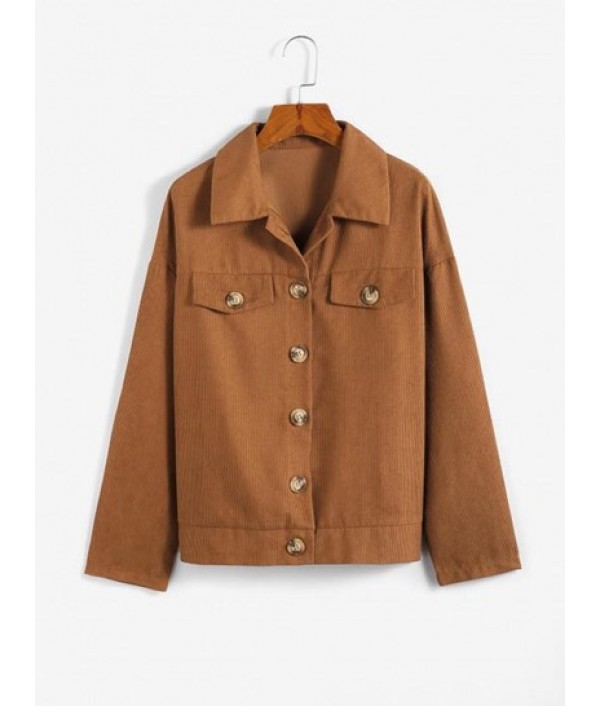 Flap Detail Button Up Corduroy Jacket Flap Detail Button Up Corduroy Jacket
