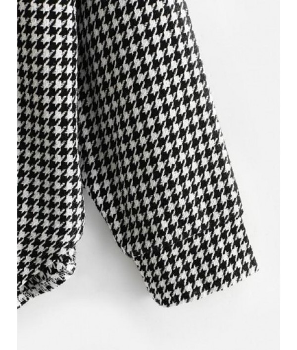 Houndstooth Button Up Combo Jacket Houndstooth Button Up Combo Jacket