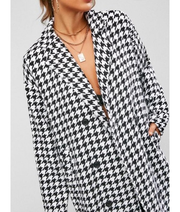Houndstooth Long Coat Houndstooth Long Coat
