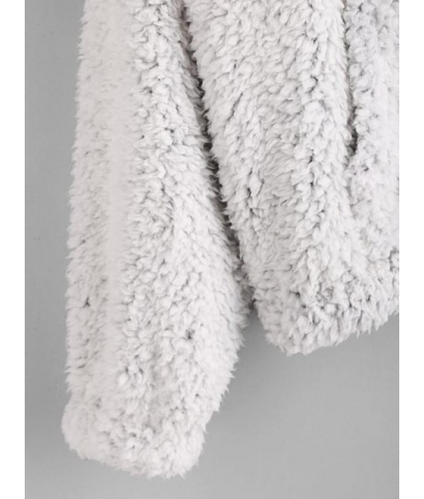 Pockets Fluffy Faux Fur Teddy Coat Pockets Fluffy Faux Fur Teddy Coat