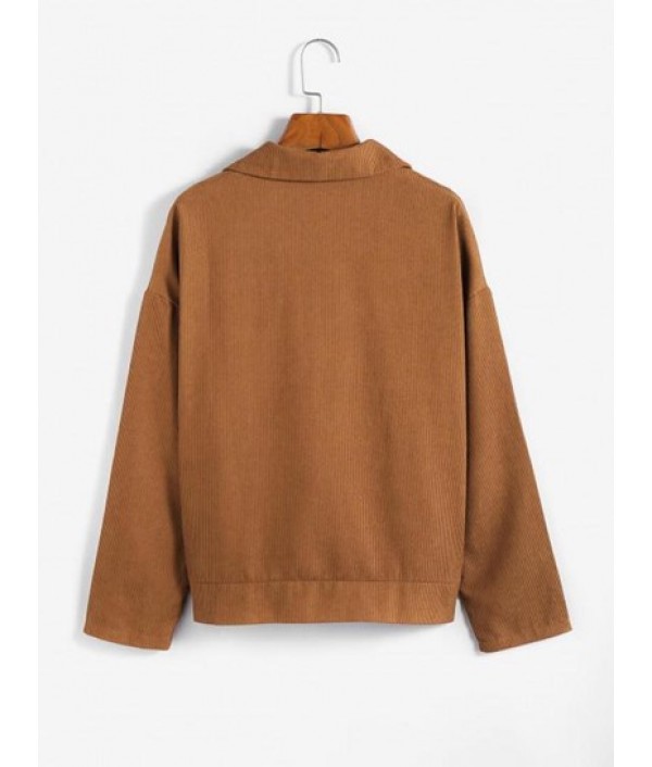 Flap Detail Button Up Corduroy Jacket Flap Detail Button Up Corduroy Jacket