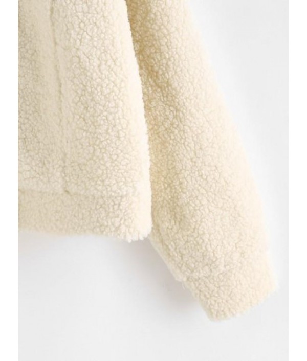 Flap Detail Button Up Fluffy Teddy Jacket Flap Detail Button Up Fluffy Teddy Jacket
